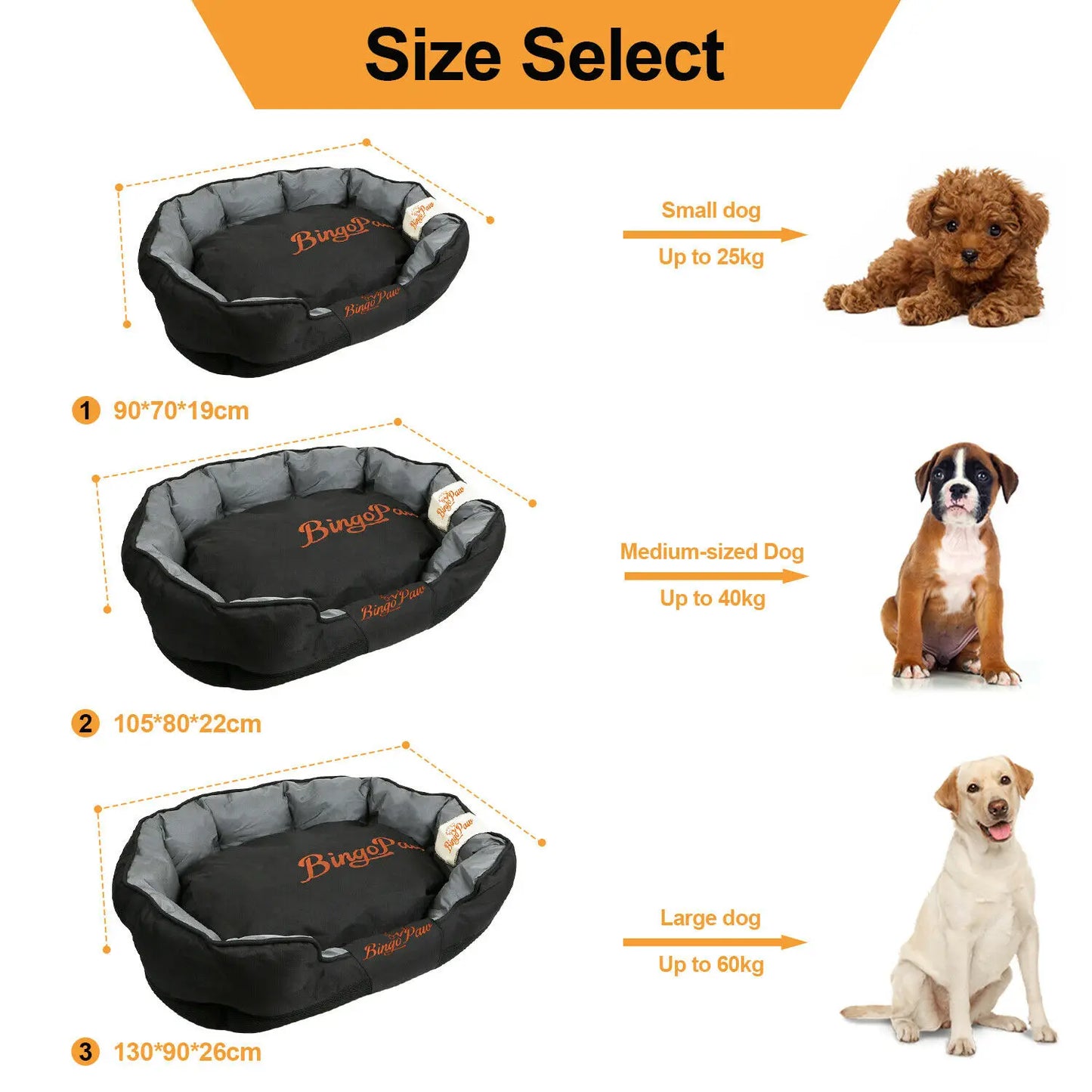 Waterproof Extra Large, Jumbo Orthopedic Sofa Dog Bed, Pet Mat Kennel, Washable Basket Pillow, Comfy Bed for L, XL, XXL Dogs
