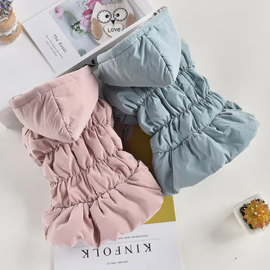 Dog Pet Super Warm Dress, Winter Puppy, Pet Dog Coats, Princess Floral Bubble Skirt, Dog Cat Hooded, Chihuahua Yorkie Clothing