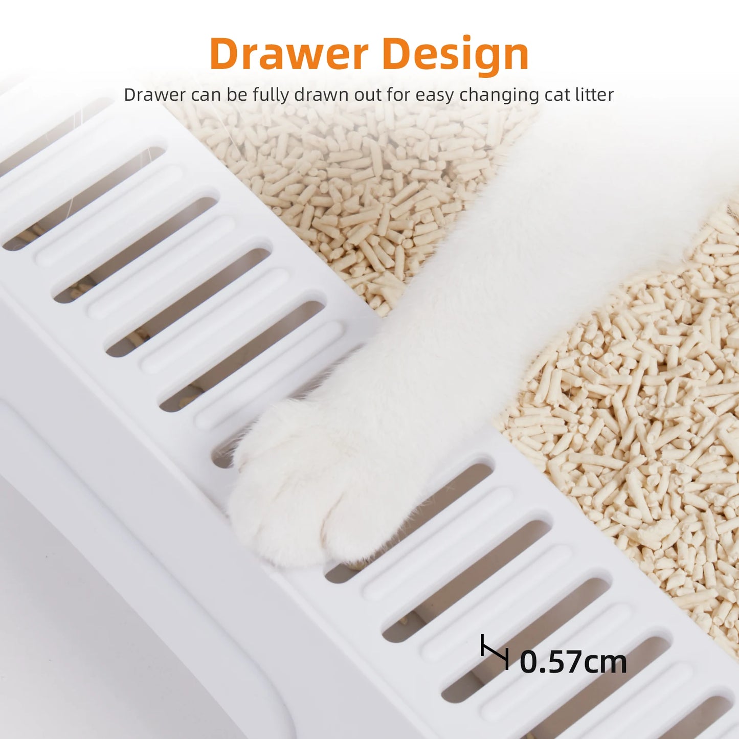 Modern Cat Litter Box, Cat House, Furniture, Detachable Kitten Cat Potty, Self Cleaning Hidden Toilet with Portable Scoop Drawer