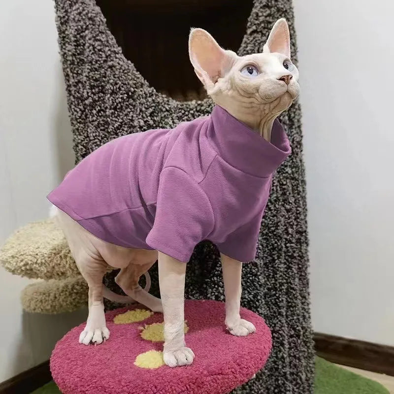 Sphynx Cat Clothes, Baby Soft Cotton, Fall Winter Kitten - Small Dog Clothes, for Cornish Devon, Cat Costume, Hairless Pet Clothes