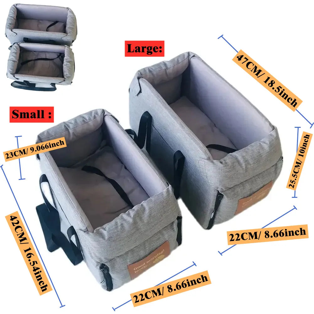 Dog Car Seat for Small Dog, Center Console Seat, Pet Booster Seat for Car, Puppy, Portable Dog/Cat Carrier, for Cats and Dogs, Safety Travel Bag