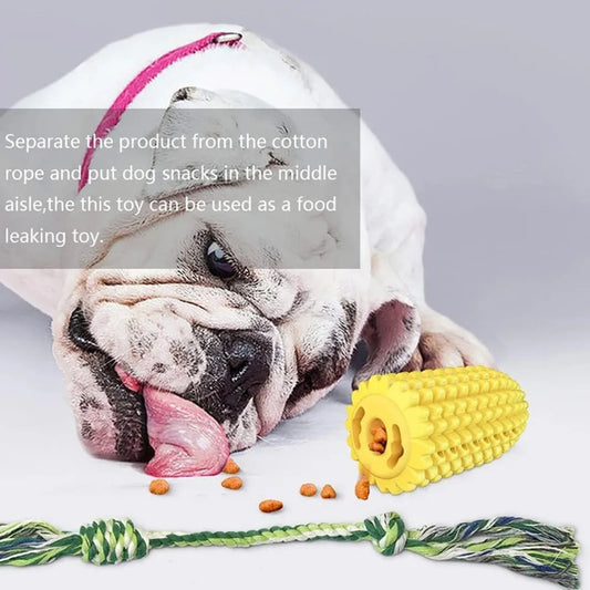 For Aggressive Chewers, Durable Squeaky Interactive Dog Toys, Puppy Chew Corn Stick