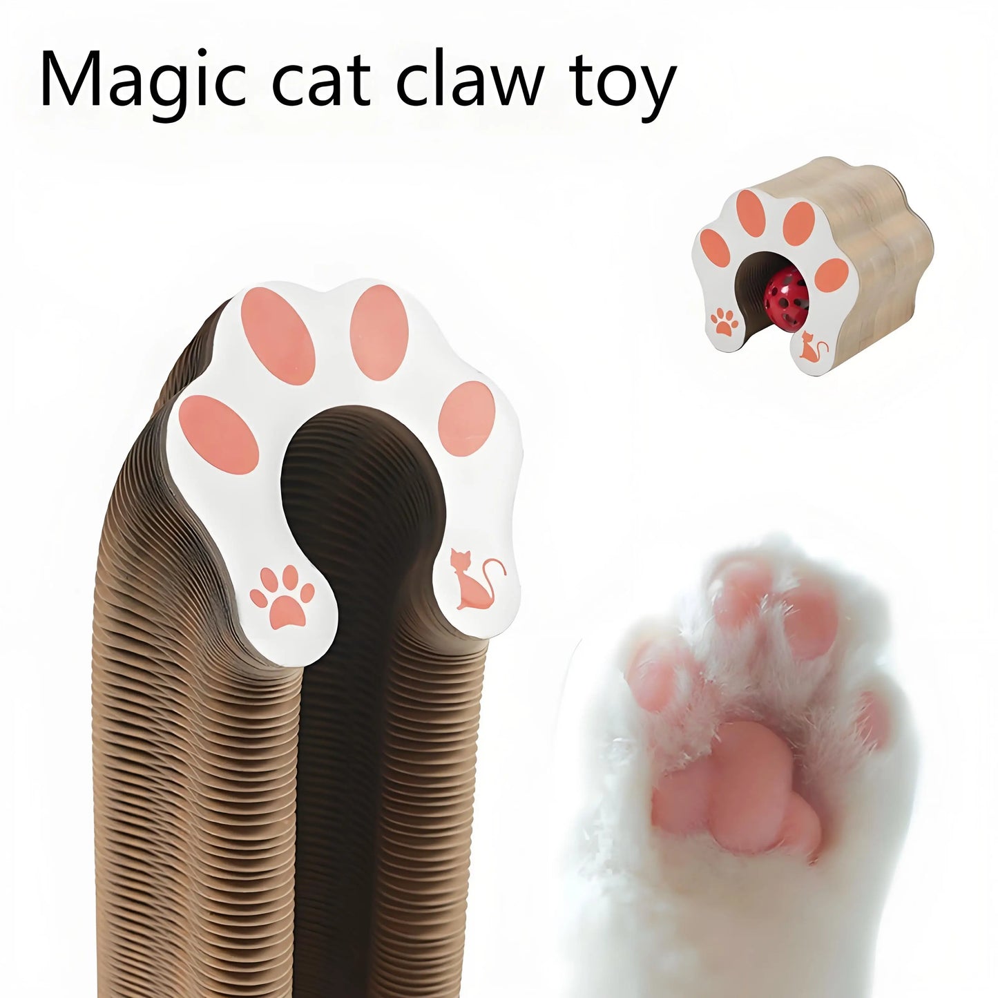 Cat Scratching Board with Bell – Corrugated Paper Toy, Durable Scratch Pad for Cats, Interactive Play & Stress Relief