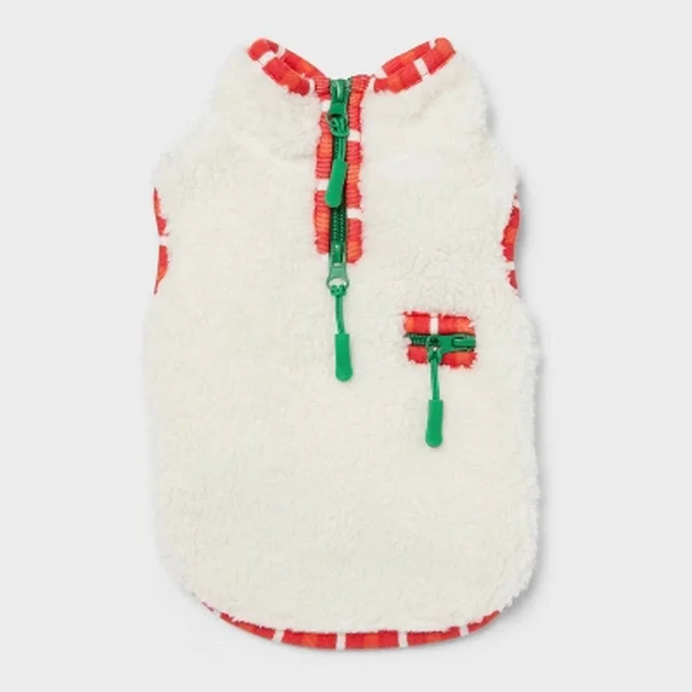Soft Faux Shearling Fleece Dog Vest, Zipper Closure with Pocket, Ideal Small Dogs, Easy to Clean - Machine Wash & Dry