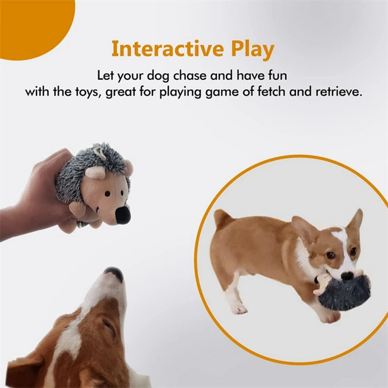 Interactive Squeaky Dog Toys, Stuffed Plush Hedgehogs, Chew Toys