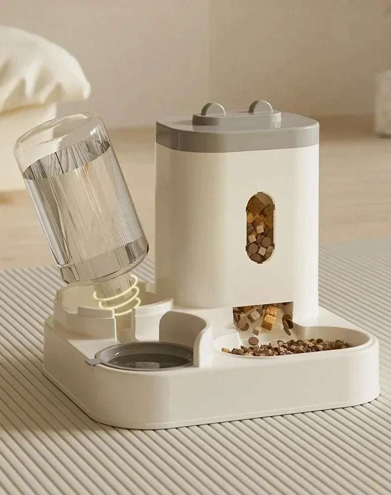 Automatic Feeder, Dog Cat Food Bowl With Water Fountain, Large Capacity Pet Food Storage Dispenser Container, Puppy Kitty Pet Accessories