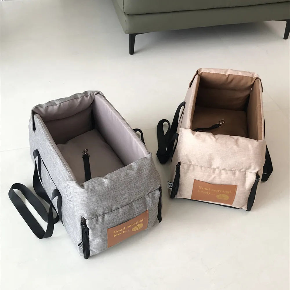 Dog Car Seat for Small Dog, Center Console Seat, Pet Booster Seat for Car, Puppy, Portable Dog/Cat Carrier, for Cats and Dogs, Safety Travel Bag