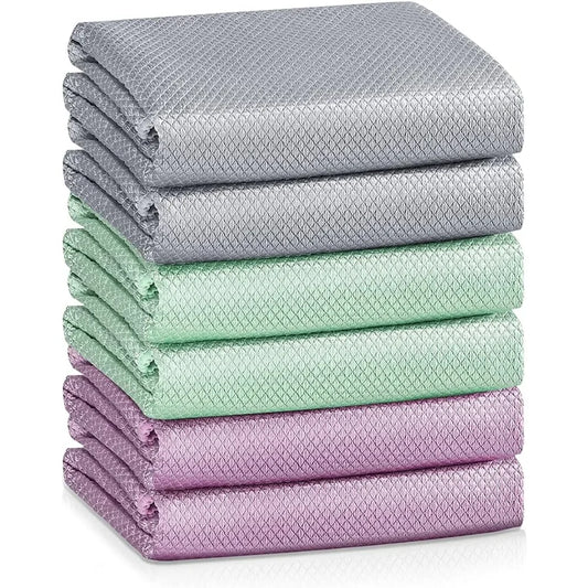 Magic Fish Scale, Streak Free, Microfiber Cleaning Cloths, Lint Free for Glass, Window, Car, Mirror