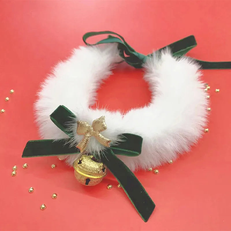 Christmas Theme Cat/Dog Collar, Scarf Bow Bell, Easy To Clean, Collar Warm, Cat And Dog Christmas Jewelry Accessory
