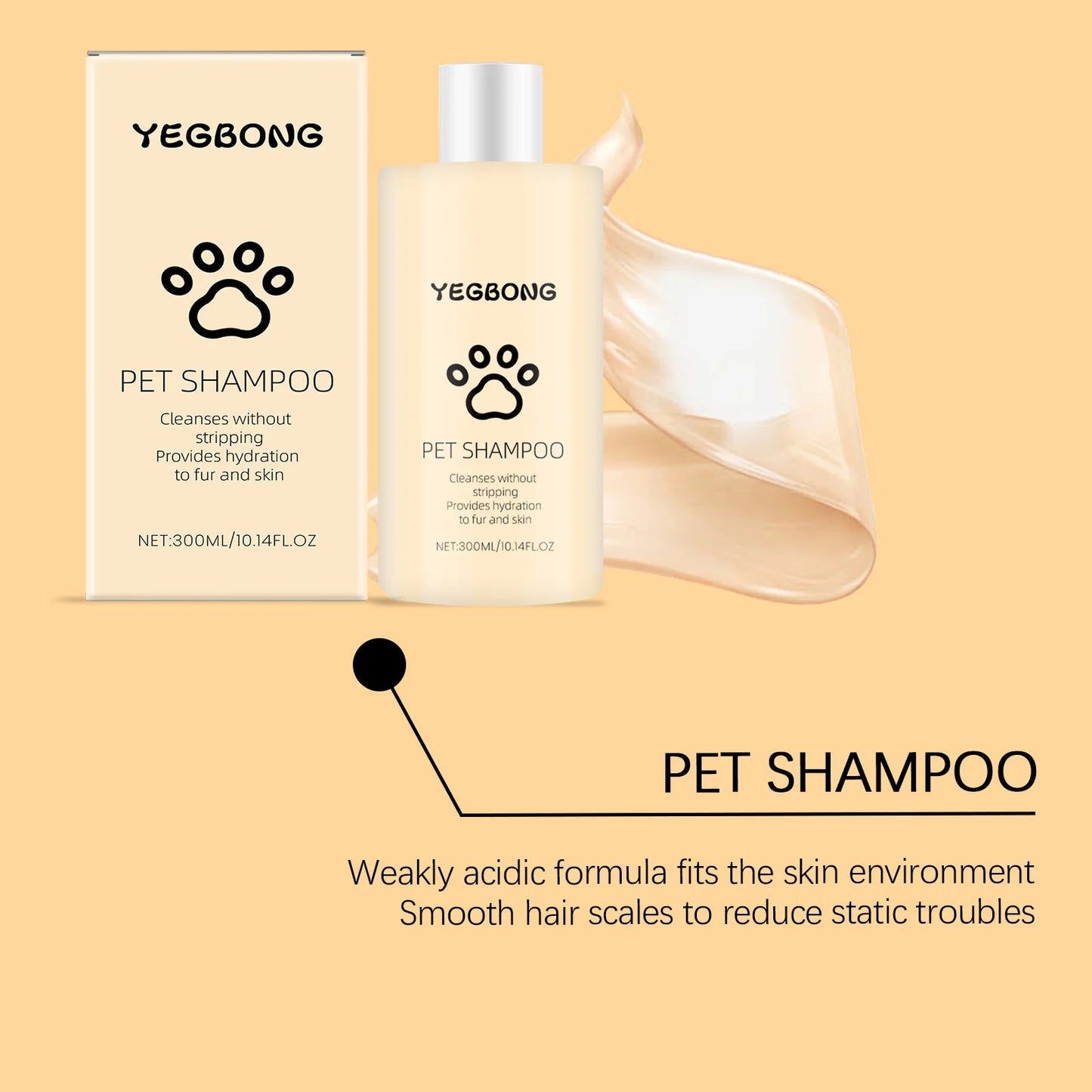 1-4PCS Pet Shampoo for Dogs and Cats, Gently Cleans Fur, Leaves Hair Soft Smooth and Tangle Free, Supports Healthy Coat Care