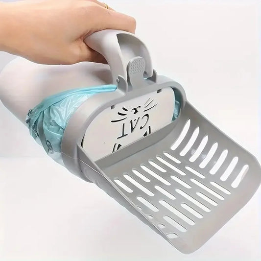 Portable Cat Litter Scoop Kit with Waste Bags, Removable Scooper for All Cats, Durable & Reusable for Home & Travel