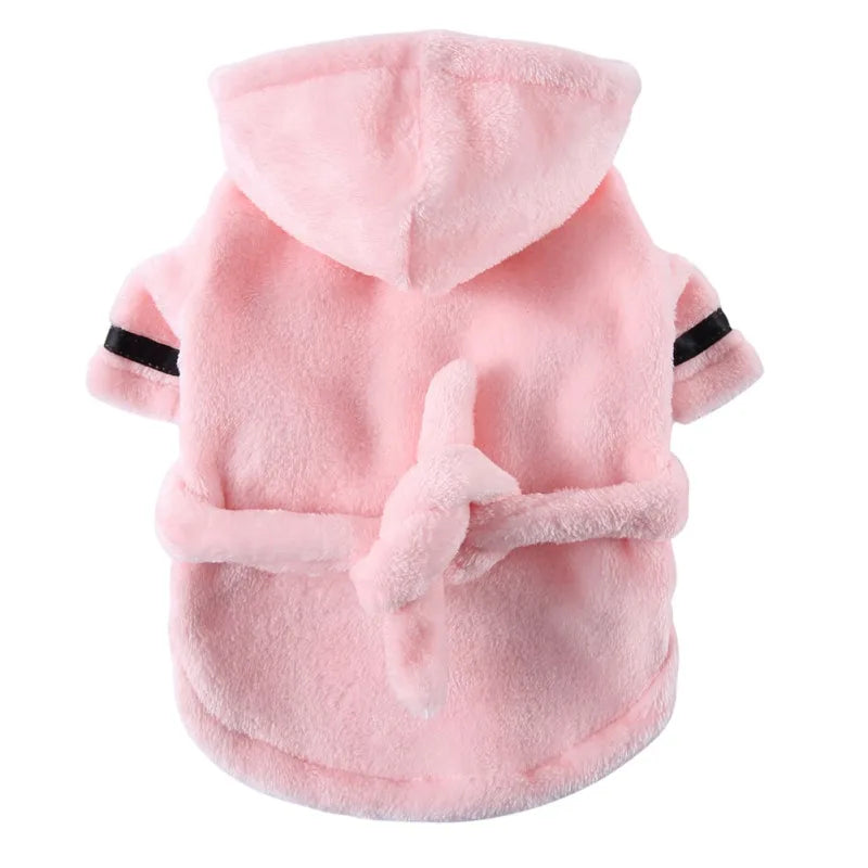 Pet Dog Bathrobe with Hood, Dog Pajamas, Sleeping Clothes, Soft Pet Bath Drying Towel, Clothes For Puppy Dogs Cats, Coat, Pet Supply