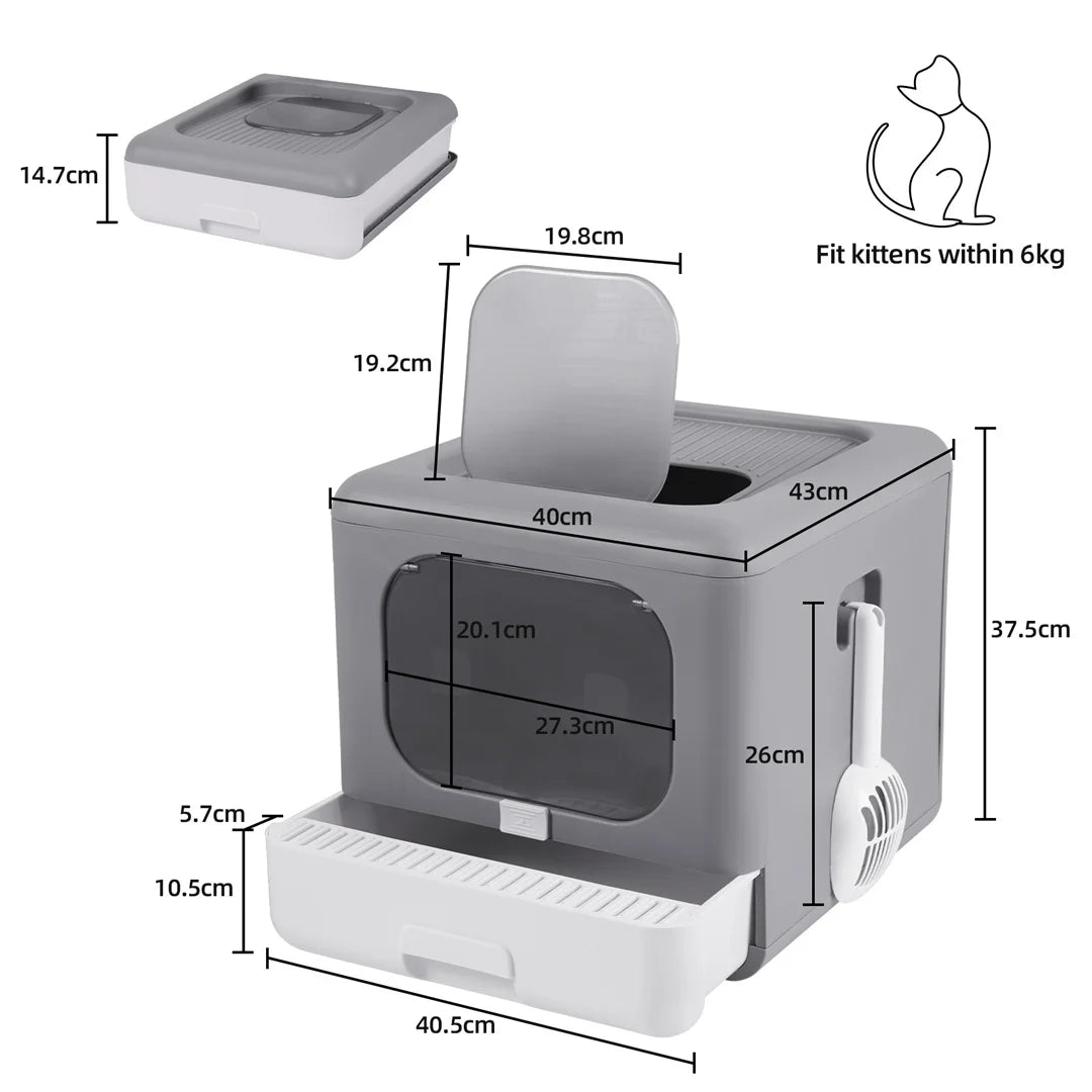 Modern Cat Litter Box, Cat House, Furniture, Detachable Kitten Cat Potty, Self Cleaning Hidden Toilet with Portable Scoop Drawer