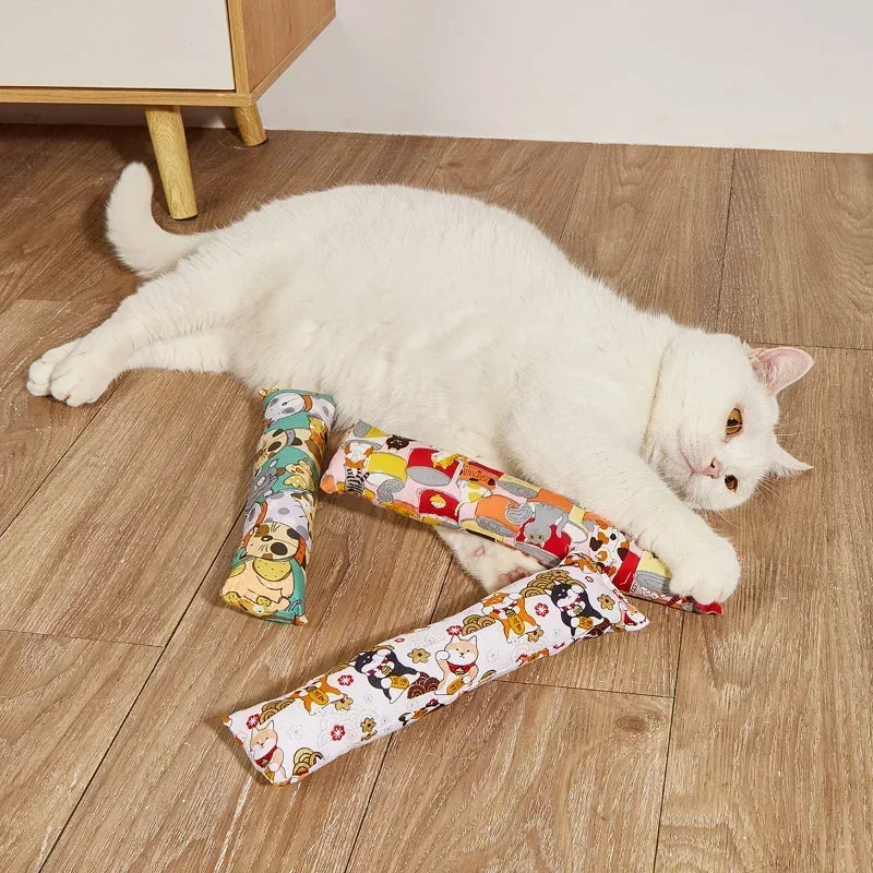 Catnip Kicker Pillow Toys, Interactive Cat Kicker Chew Toy, Bite Resistant Catnip Toy for Kitten, Catnip Filled Cartoon Mice