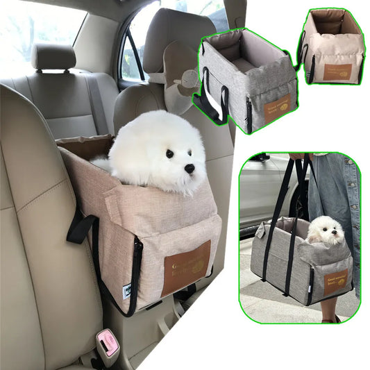 Dog Car Seat for Small Dog, Center Console Seat, Pet Booster Seat for Car, Puppy, Portable Dog/Cat Carrier, for Cats and Dogs, Safety Travel Bag
