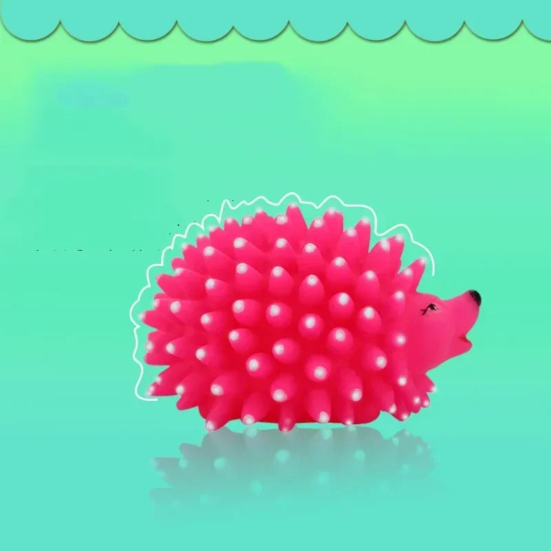 Realistic Hedgehog, Soft Squeaky Small Dogs/Puppies, Rubber Chew Toy, Training, Bite Teeth Cleaner