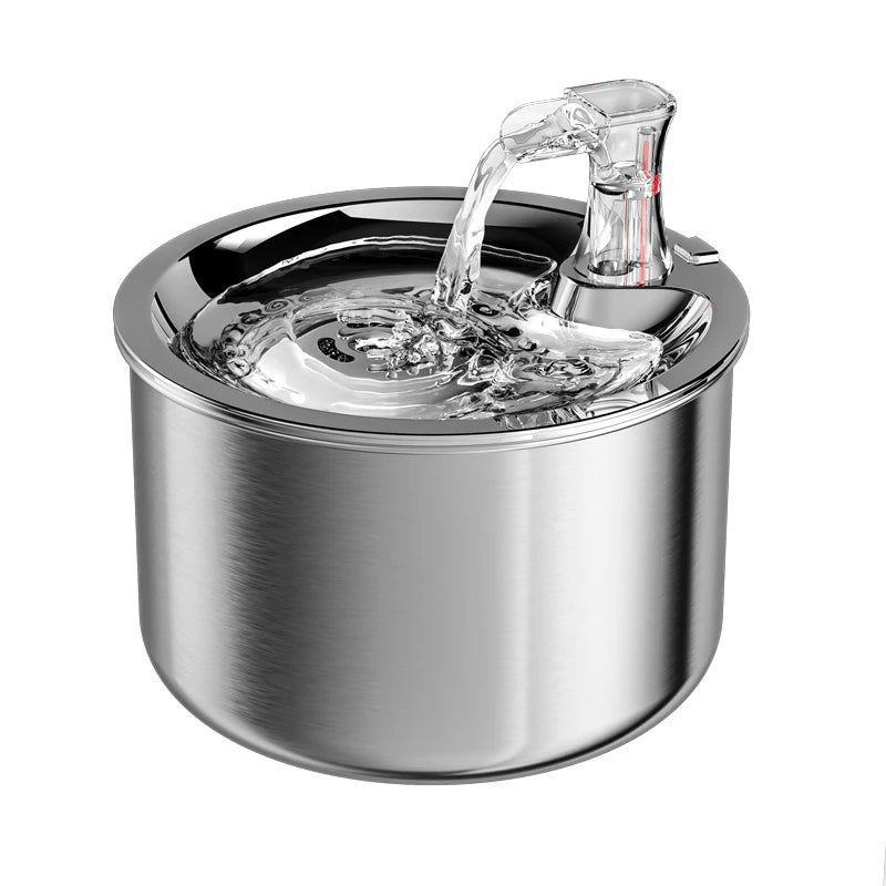 2L Fully Stainless Steel Pet Water Dispenser, Automatic Cat Water Fountain, Optional Sensor and Heater