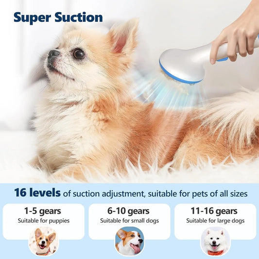 5-in-1 Pet Grooming Vacuum Kit, with 2.0L Dust Cup for Shedding Dogs/Cats, Low Noise Hair Remover