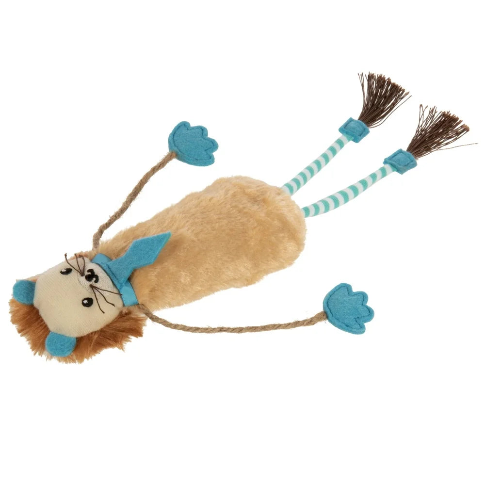 Interactive Cat Toy, Breakaway Door Hanging, Kicker Crinkle Lion with Catnip, Playful Cats, Easy Attach Detach