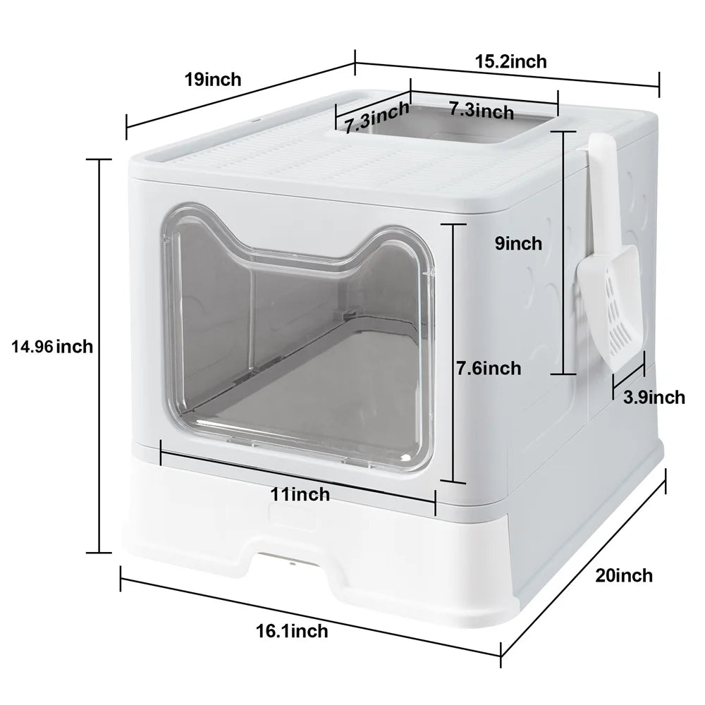 Easy Cleaning Cat Litter Box, Large Cat Pan Drawer, Anti-Splashing Cat Potty, Toilet Tray with Scoop.