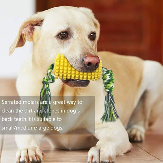 For Aggressive Chewers, Durable Squeaky Interactive Dog Toys, Puppy Chew Corn Stick