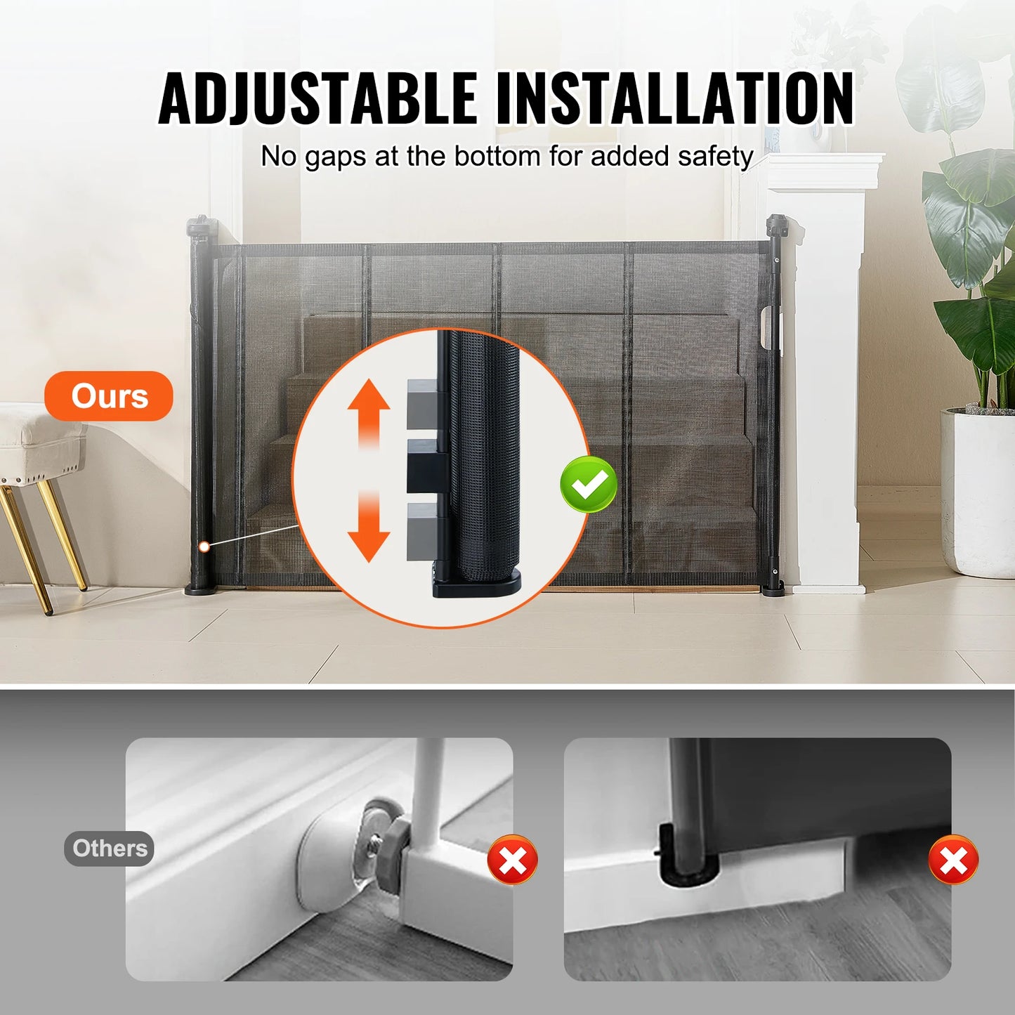 Wide Tall Mesh Baby Gate, Retractable Dog Gate, Retractable Baby Gate, Tall Mesh Baby Gate