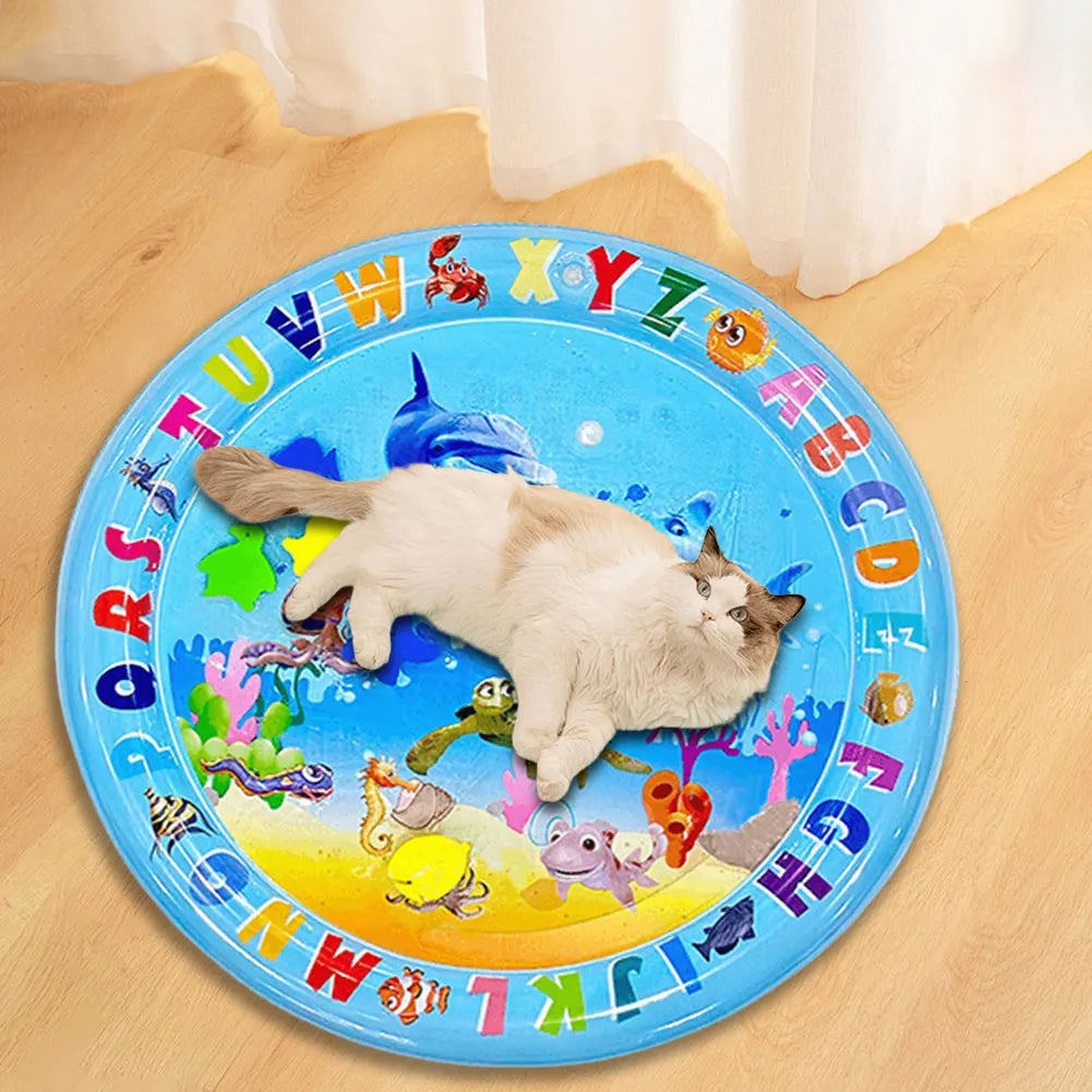 Pet Tummy Time Mat, Premium Cat Play Mat, Inflatable Water Play Mat, Interactive Baby Toys for Sensory Development