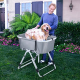 Elevated Dog Bath Tub, Bath Shower Grooming, Foldable Pet Dog Bathing Station, Adjustable, Ideal For Medium To Large Pets
