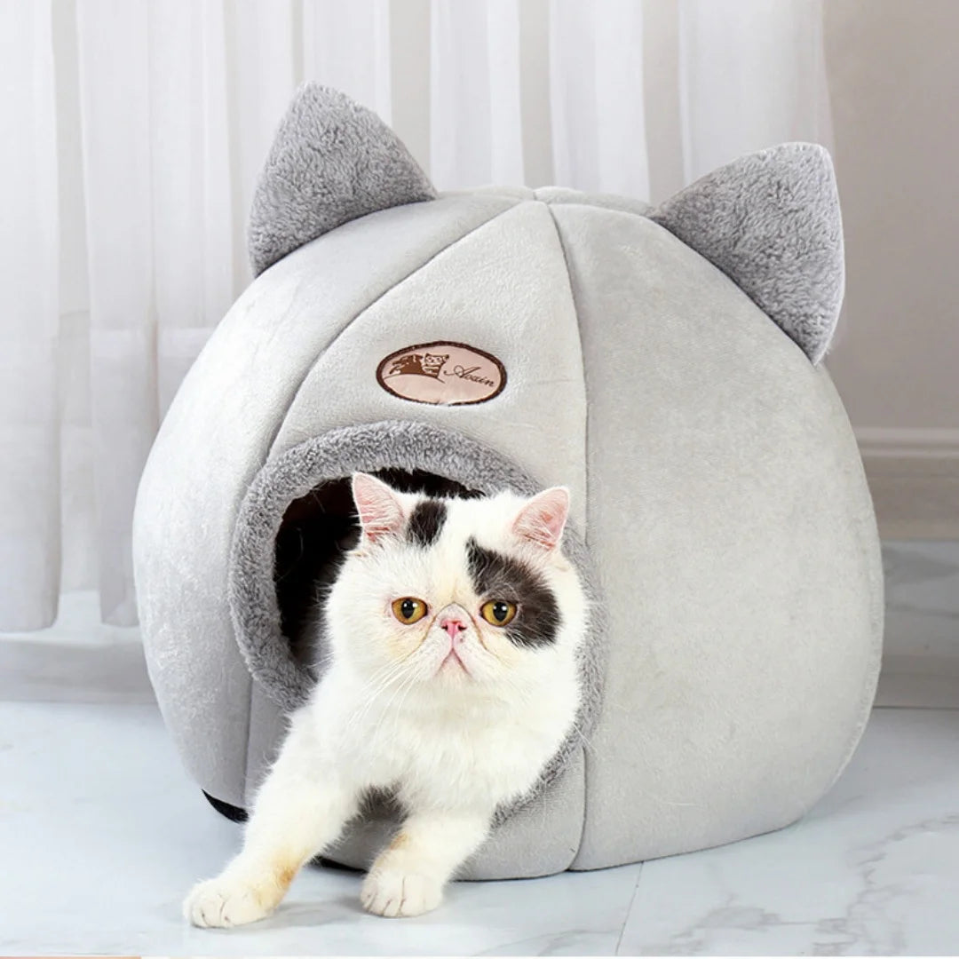 Pet Bed With Cat Ears, Cat Bed for Small Medium Large Cats, Keep Warm in Winter, Comfortable and Soft, Machine Washable