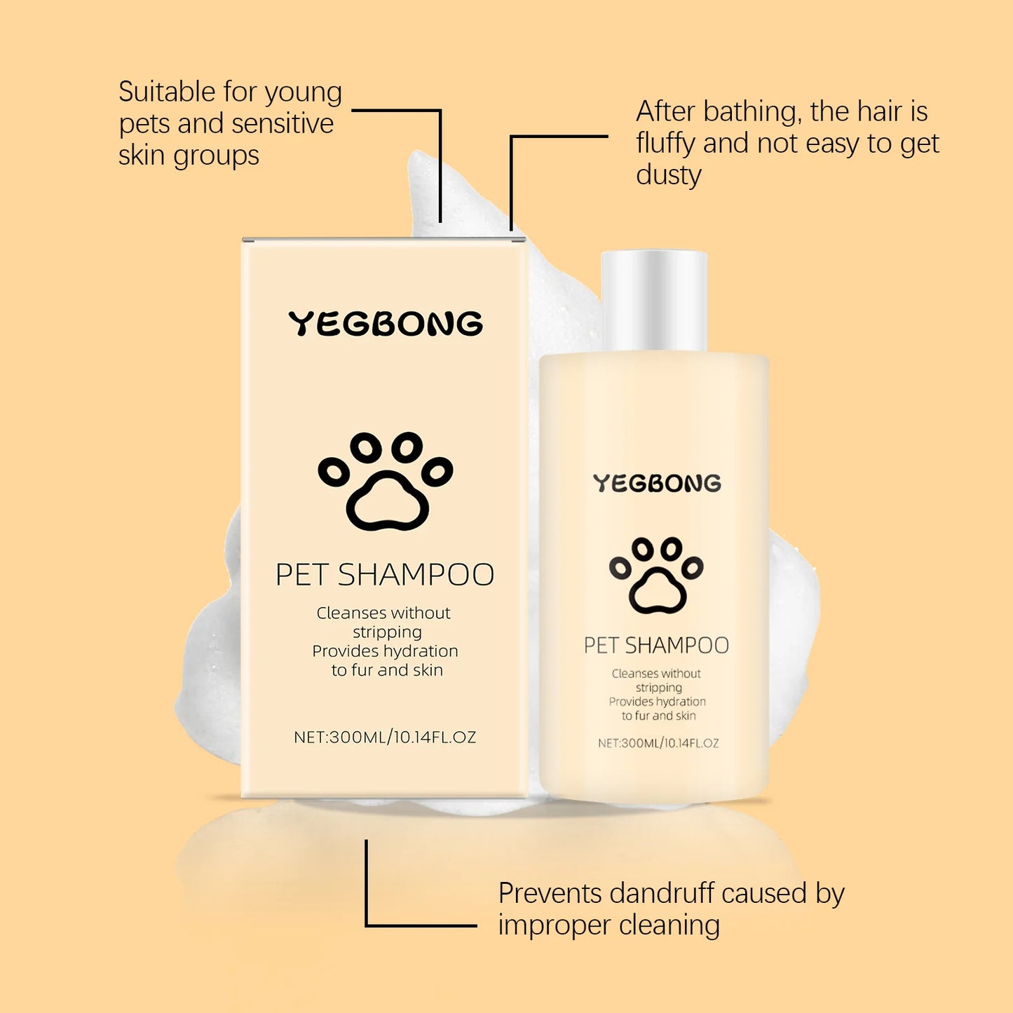 1-4PCS Pet Shampoo for Dogs and Cats, Gently Cleans Fur, Leaves Hair Soft Smooth and Tangle Free, Supports Healthy Coat Care