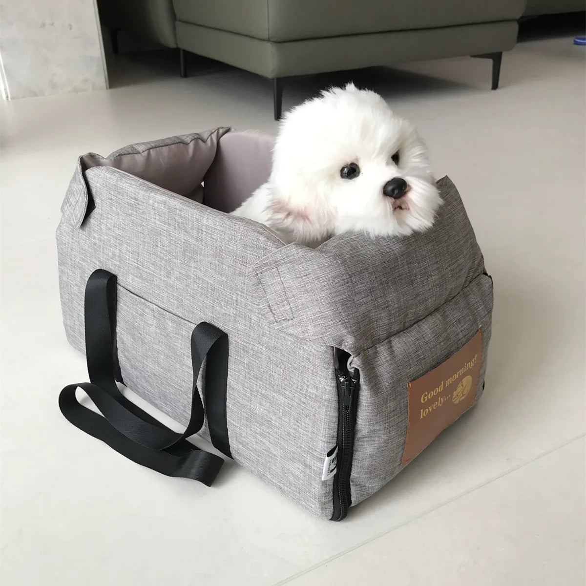 Dog Car Seat for Small Dog, Center Console Seat, Pet Booster Seat for Car, Puppy, Portable Dog/Cat Carrier, for Cats and Dogs, Safety Travel Bag