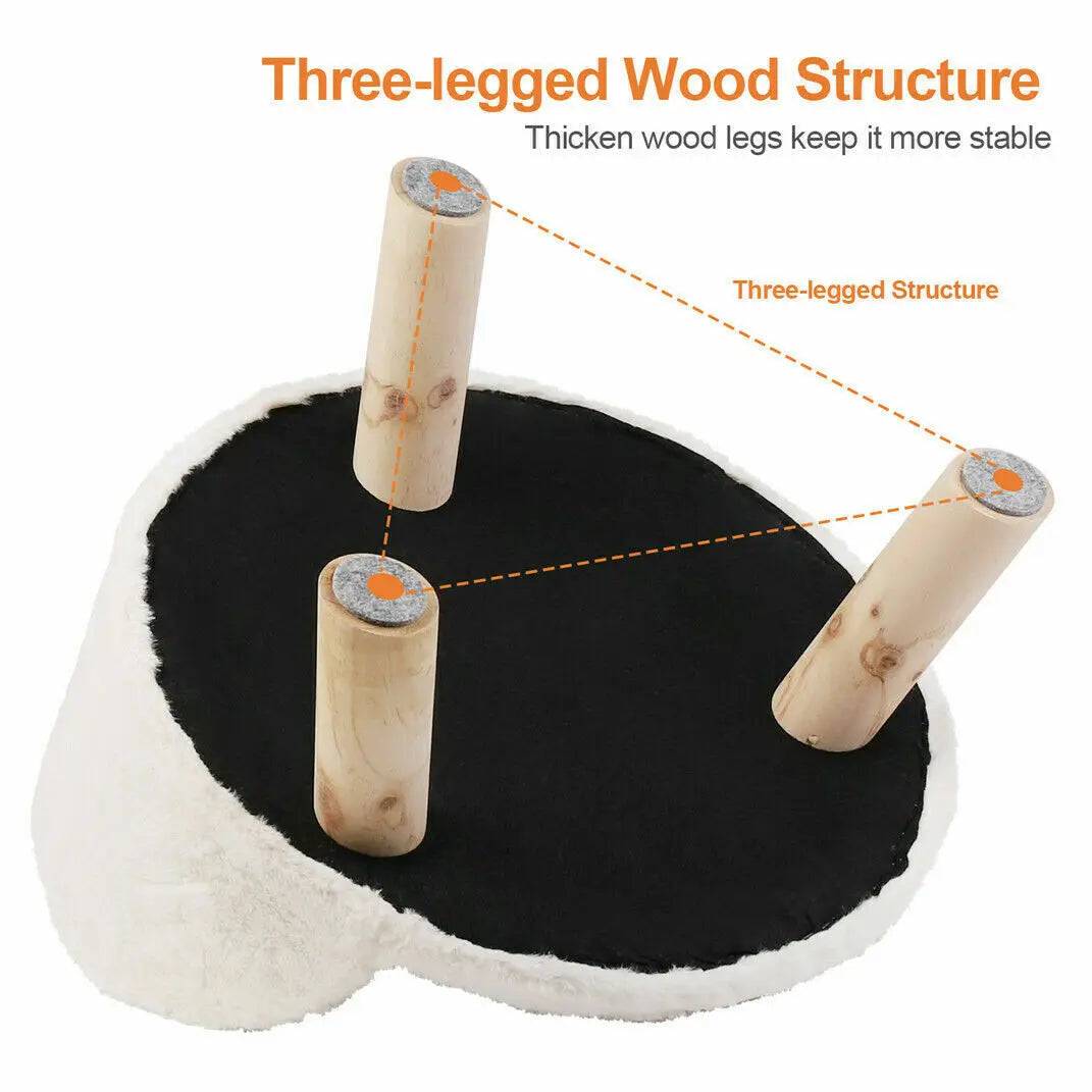 Luxury Soft Cat/Dog Bed, Warm Plush Fabric, Pet Nesting Chair/Bed, Washable Couch Wood Legs with Cushion Pad, For Small Pets