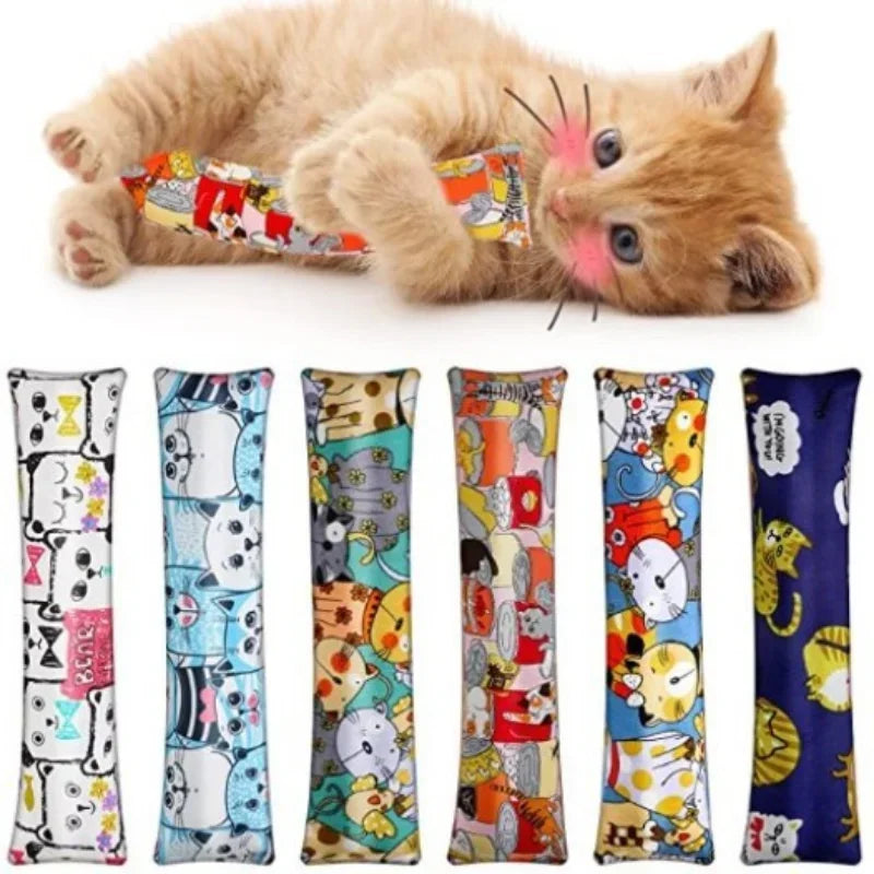 Catnip Kicker Pillow Toys, Interactive Cat Kicker Chew Toy, Bite Resistant Catnip Toy for Kitten, Catnip Filled Cartoon Mice