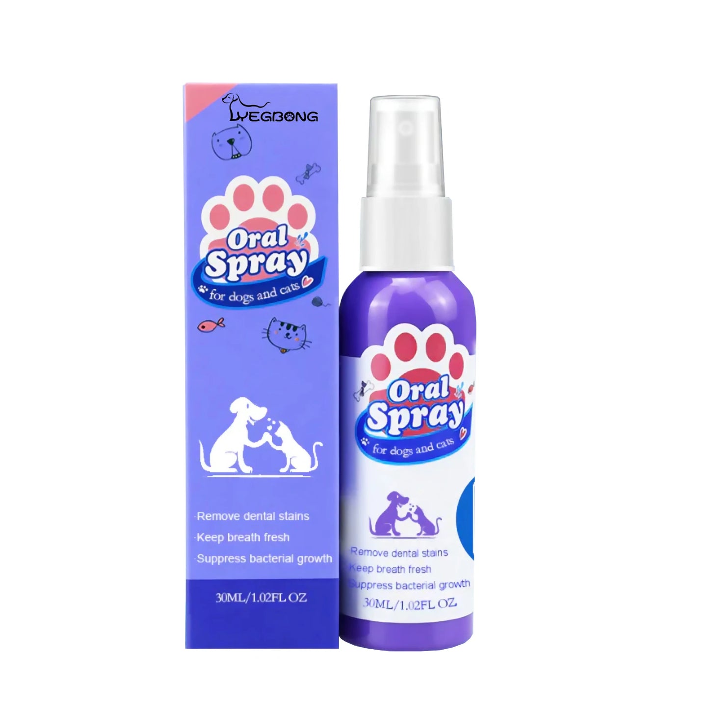 Pet Tooth Cleaning Spray, Dogs Remove Bad Breath, Cats Fresh Oral Cleaning, Dental Care, Deodorization Spray, Pet Supplies 30ml