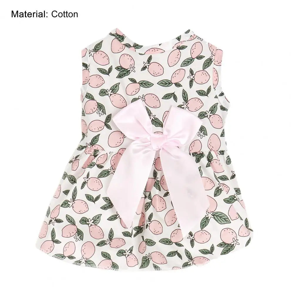 Beautiful Pet Skirt, Decorated Cat/Dog Skirt, Breathable Lemon Printing, Summer Dog Two-Legged Clothes