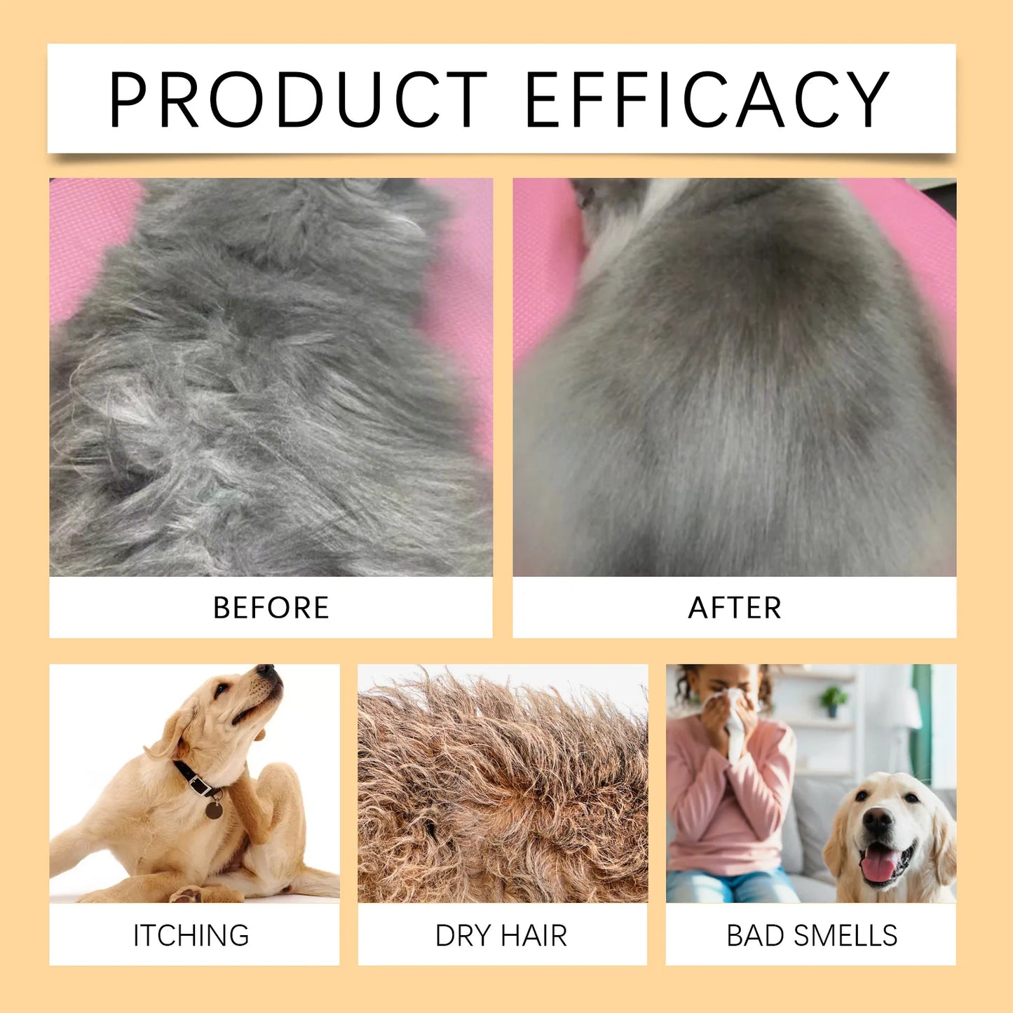 1-4PCS Pet Shampoo for Dogs and Cats, Gently Cleans Fur, Leaves Hair Soft Smooth and Tangle Free, Supports Healthy Coat Care