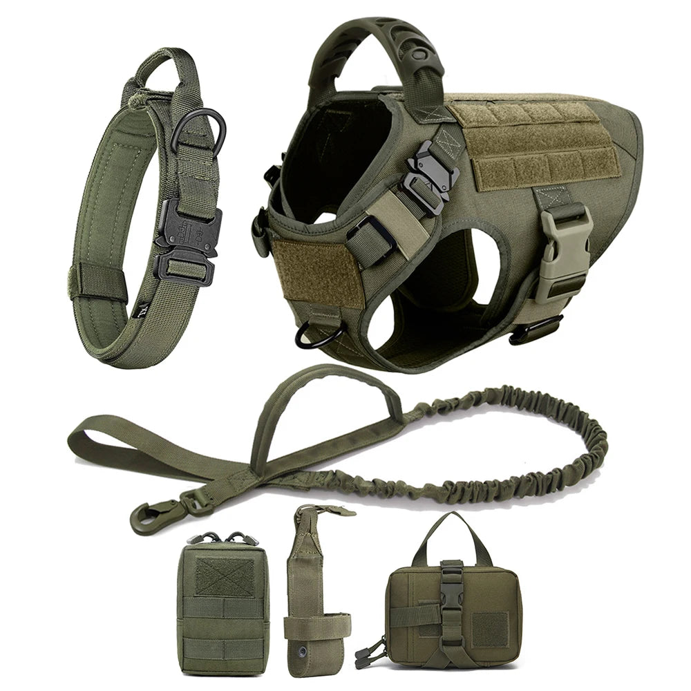 Large Dog Harness And Leash Set, Pet German Shepherd Malinois, Training Walking Vest, Dog Harness And Collar For Medium Large Dogs