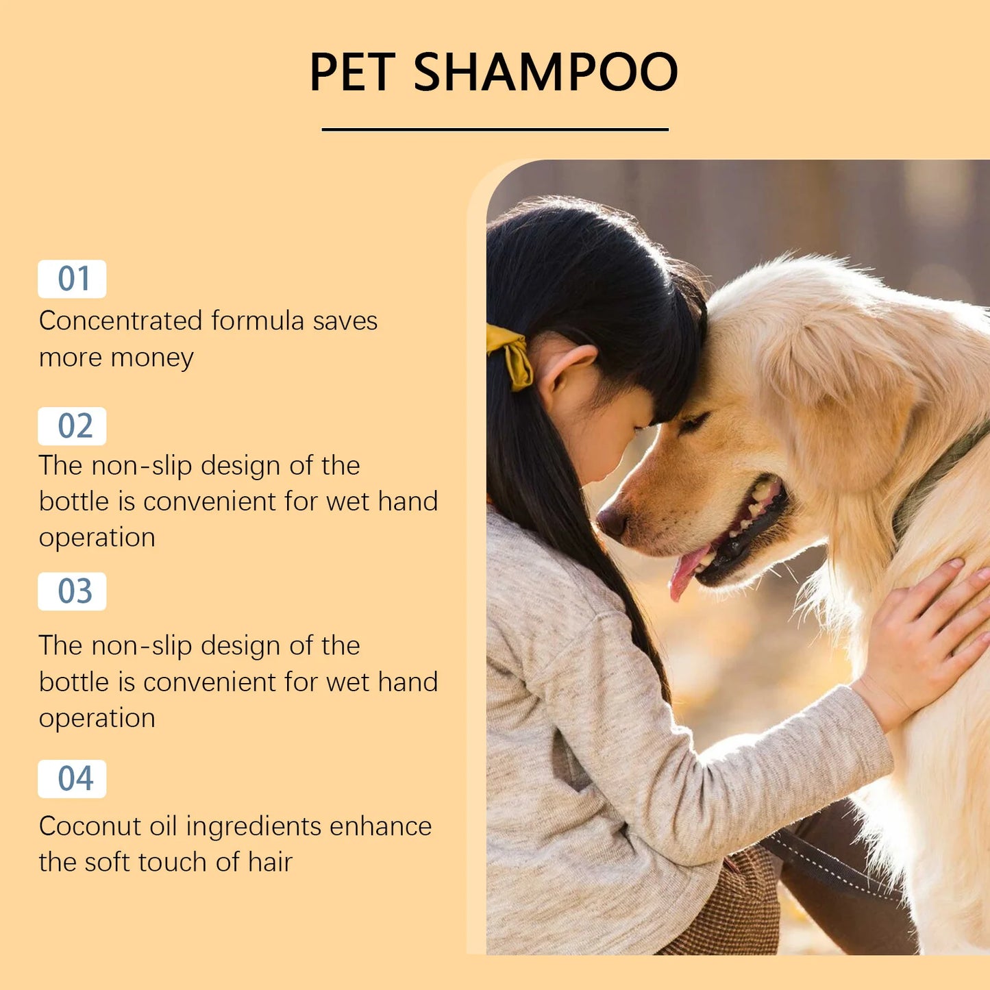 1-4PCS Pet Shampoo for Dogs and Cats, Gently Cleans Fur, Leaves Hair Soft Smooth and Tangle Free, Supports Healthy Coat Care