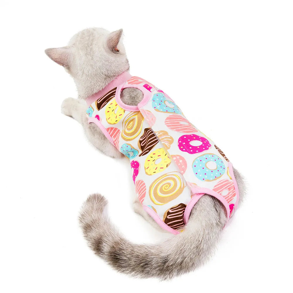 Pet Clothing Cat Recovery Suit, Postoperative Recovery Suit, E-Collar Alternative for Cats Dogs Puppy, Abdominal Skin Anti-Licking Pajamas