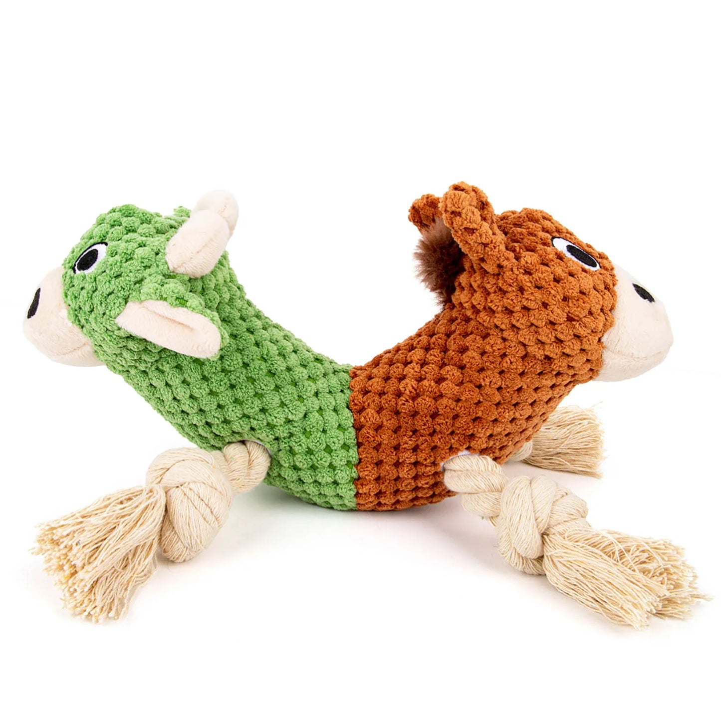 Plush Squeaky Chew Dog Toy, Double Headed
