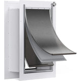 3-Flap Pet Door for Wall, Steel Frame and Telescoping Tunnel, Aluminum Lock, Triple Flap Dog Door and Cat Door, Strong