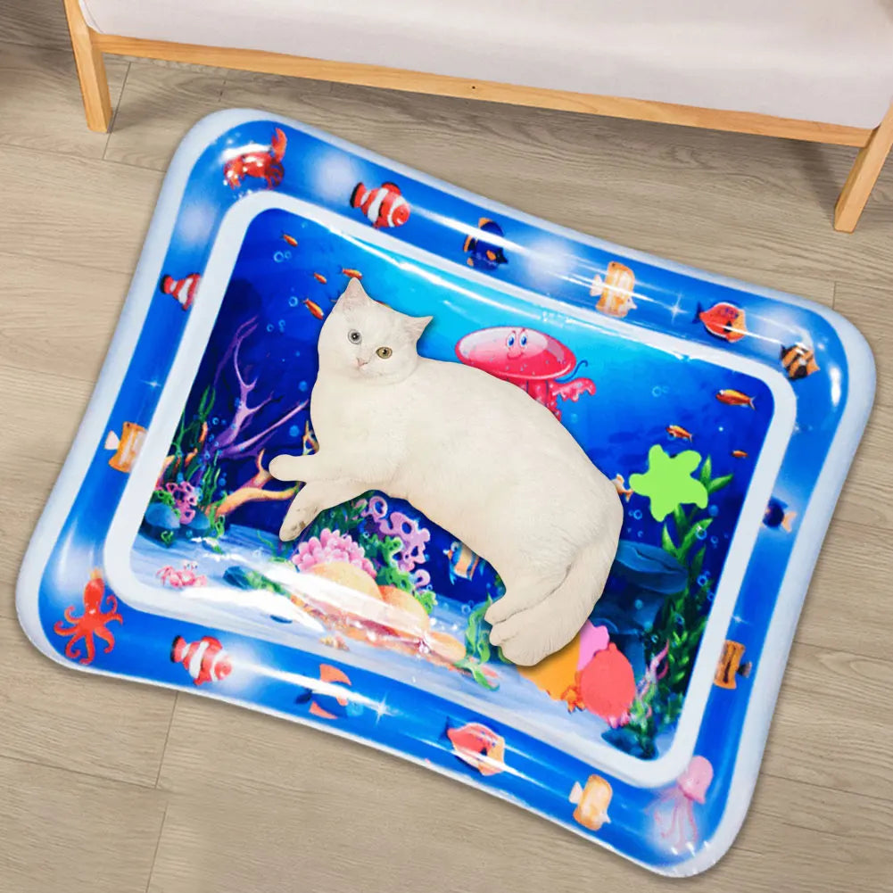 Pet Tummy Time Mat, Premium Cat Play Mat, Inflatable Water Play Mat, Interactive Baby Toys for Sensory Development