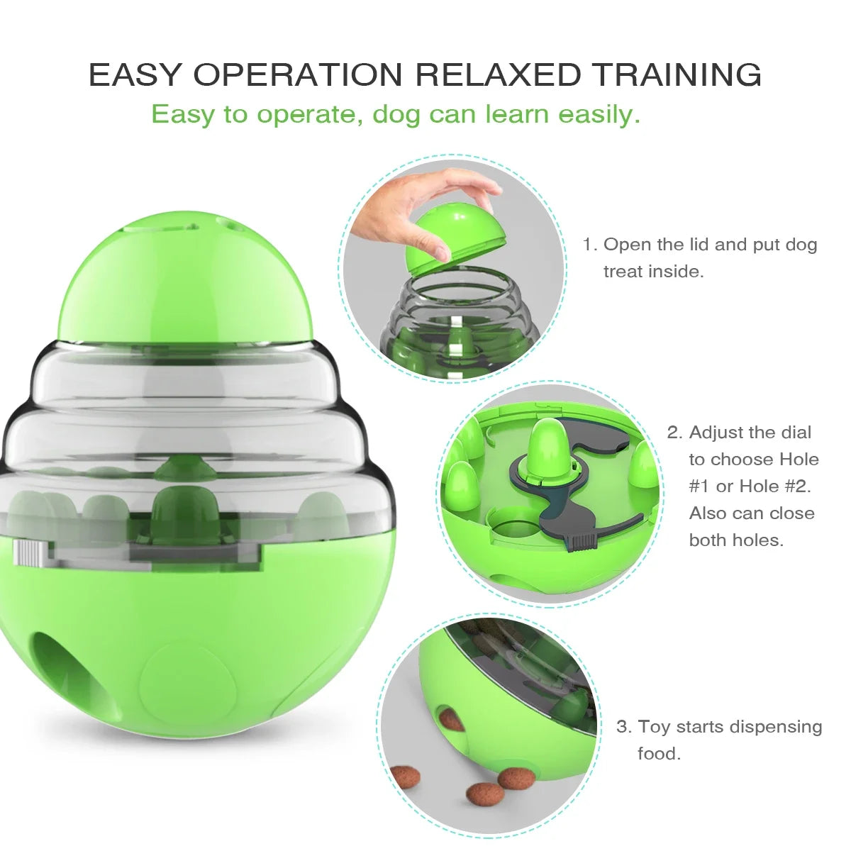 Slow Feeder Small Dog/Puppy Toy, Interactive Tumbler, Training, Dogs Learn Easily