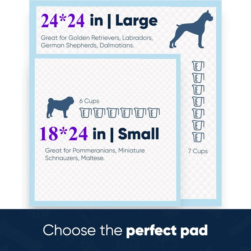 100/50/40PCS Dog Pee Pads, Leak-Proof Quick-Dry Design, for Potty Training, Absorbent Puppy Diapers, Disposable Dogs Supplies