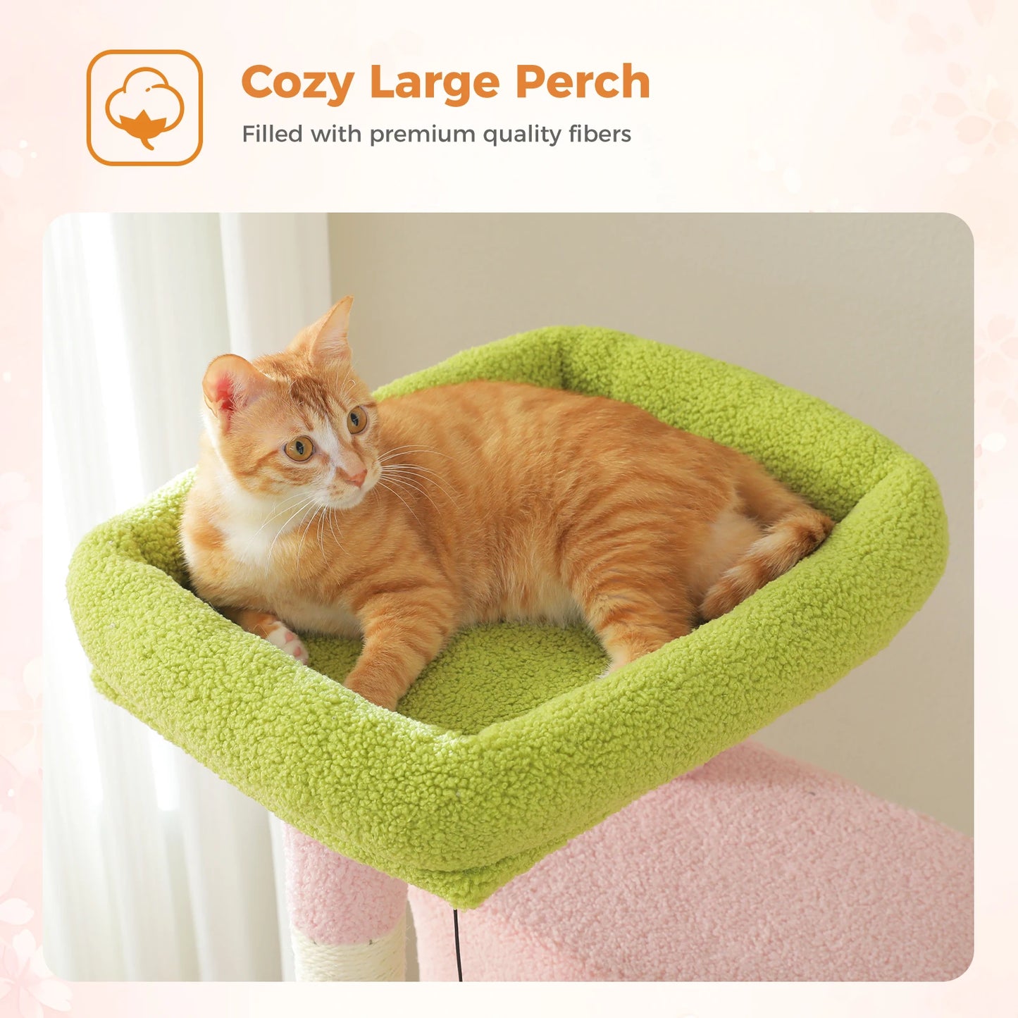 Tall Cat Tree for Large Cat with Large Hammock, Multi-Level Cat Tower with 2 Spacious Condos, Sisal Scratching Posts, Cat Toys