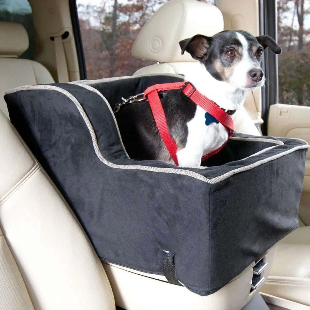 High-Back Console Dog/Cat Car Seat - Small Pqet Car Seat, Center Console Booster Bed for Small Size Dogs/Cats up to 12 lbs