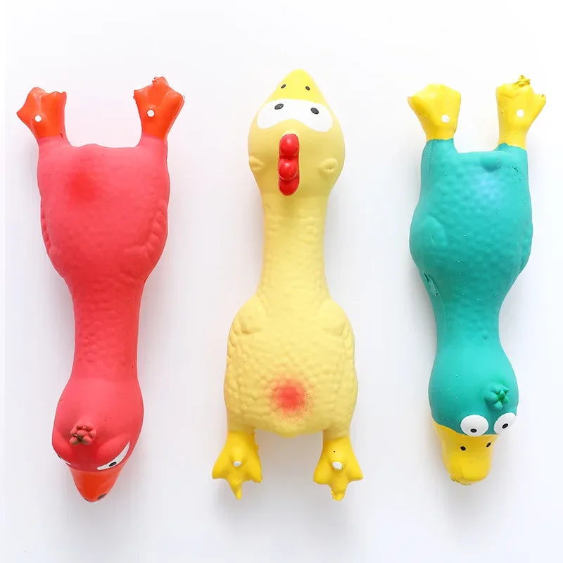Squeaking Dog Toy, Cat, Puppy, Kitten, Latex Chicken Shape