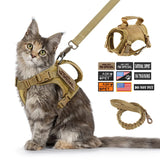Tactical Cat Harness Leash with 9 Patches, Small Dog Puppy Vest, Straps with Handle, Harnesses, Training, Adjustable, Pet Accessories