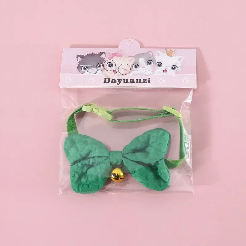 New Cat Collar, Candy Colorful Denim Bow, Adjustable Bell, Cat Dog Bow Tie, Accessory Necklace Dog Car Collar