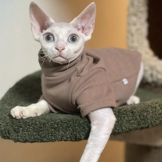 Sphynx Cat Clothes, Baby Soft Cotton, Fall Winter Kitten - Small Dog Clothes, for Cornish Devon, Cat Costume, Hairless Pet Clothes